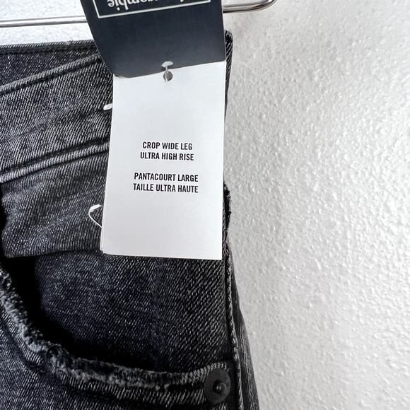 Abercrombie & Fitch The Crop Wide Leg Ultra High Rise Faded Black Size 27 / 4R - Picture 11 of 11
